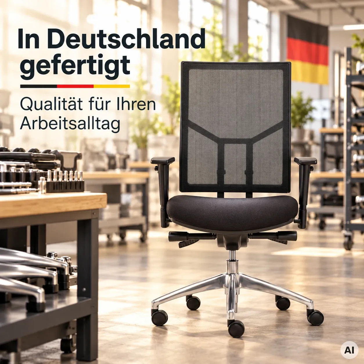 Ergo Net M Budget - Atmungsaktiver Netz-Drehstuhl