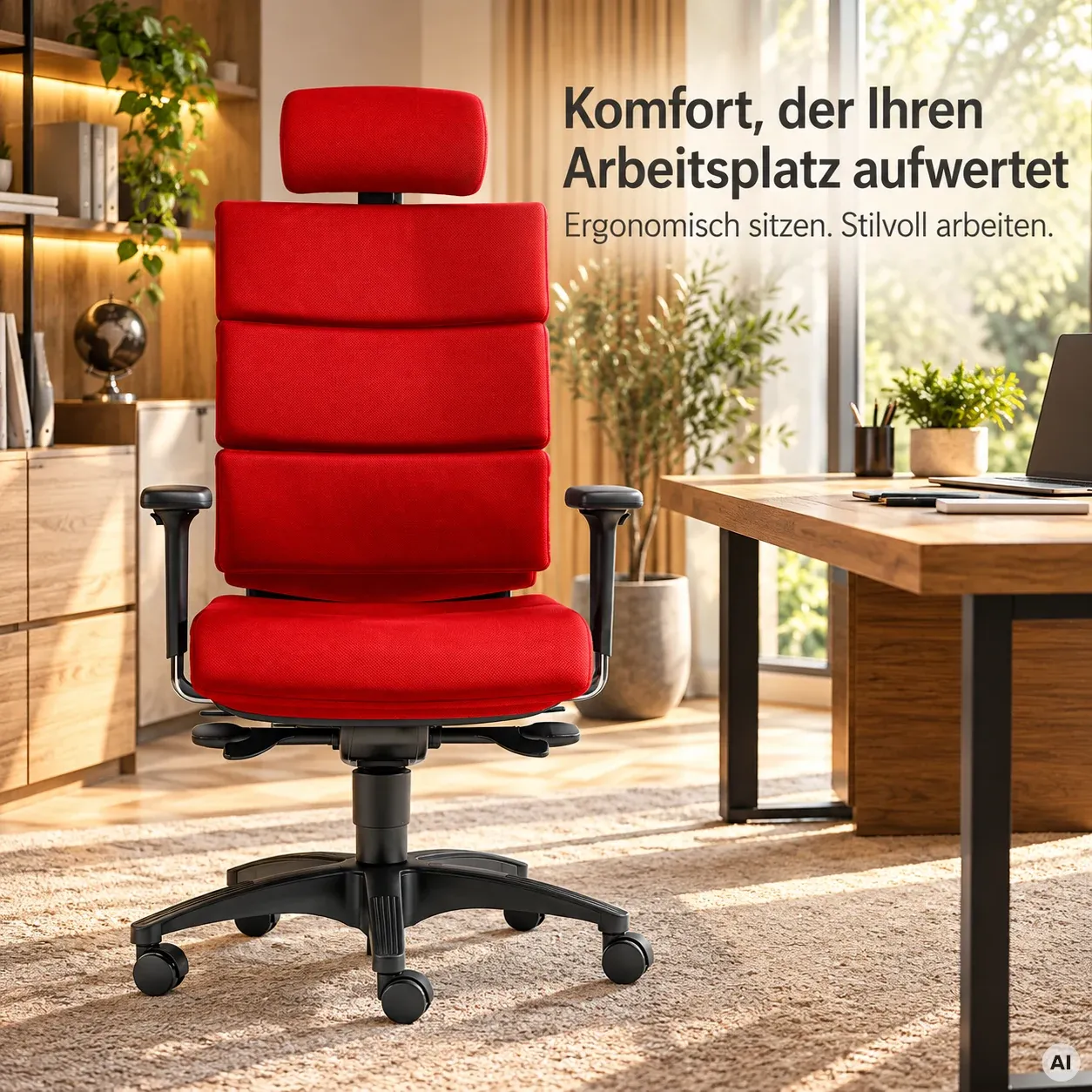 Paradise L mit Kopfstütze - Bürostuhl mit Polster